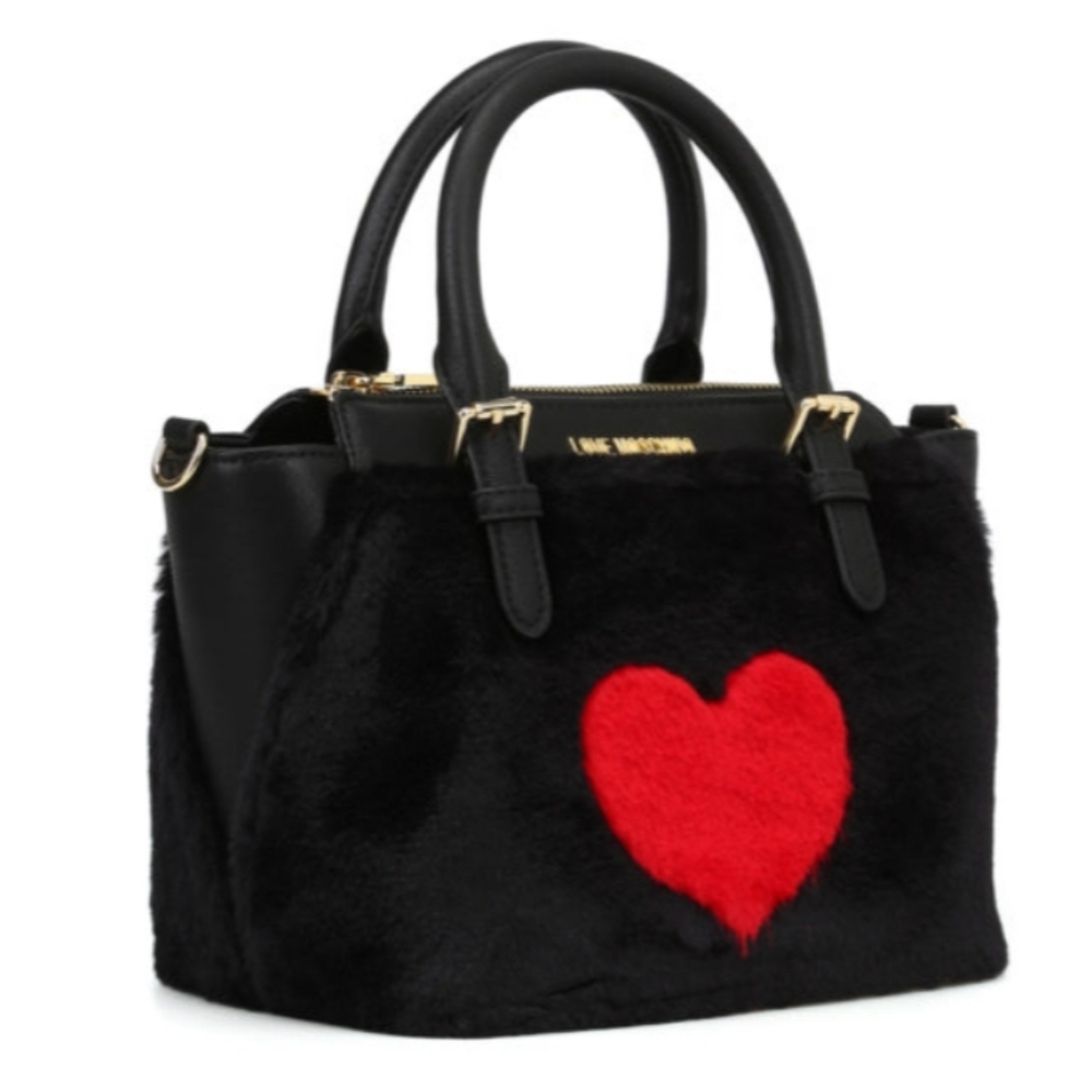 Love Moschino Inlaid Heart Fur Effect Tote Bag. - Picture 2 of 16